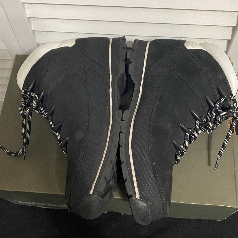 Timberland Women's Euro Sprint Mid Hiker Black Nubuck Boot - Picture 7 of 9